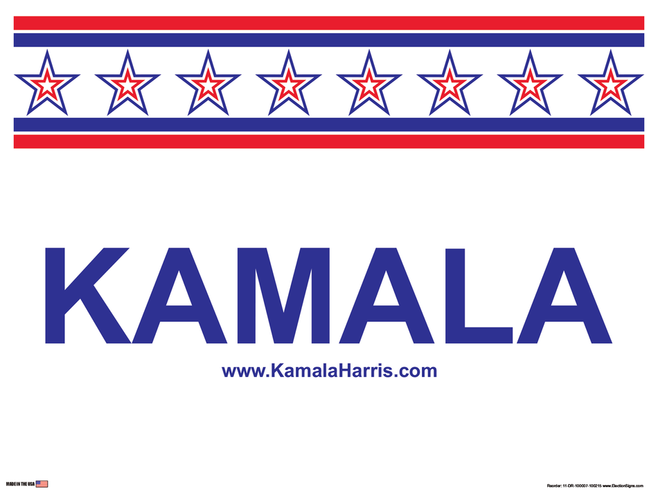 Election Sign on Sign Design Multiple Double Stars and Stripes White Background