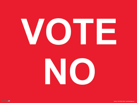 Vote No Sign on Sign Design Red Background