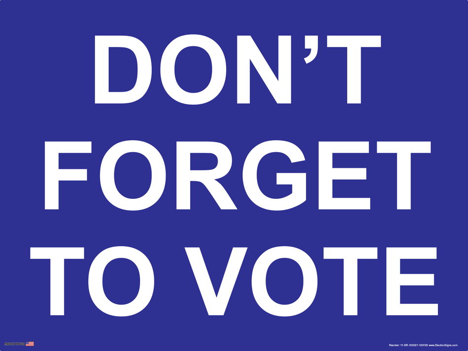 Polling Place Sign on Sign Design Blue Background