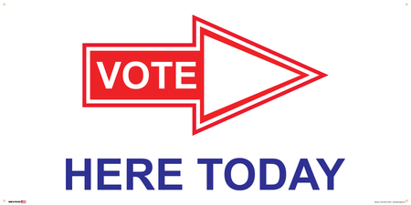 Polling Place Banner on Banner Design Double Arrow Vote Inside White Background