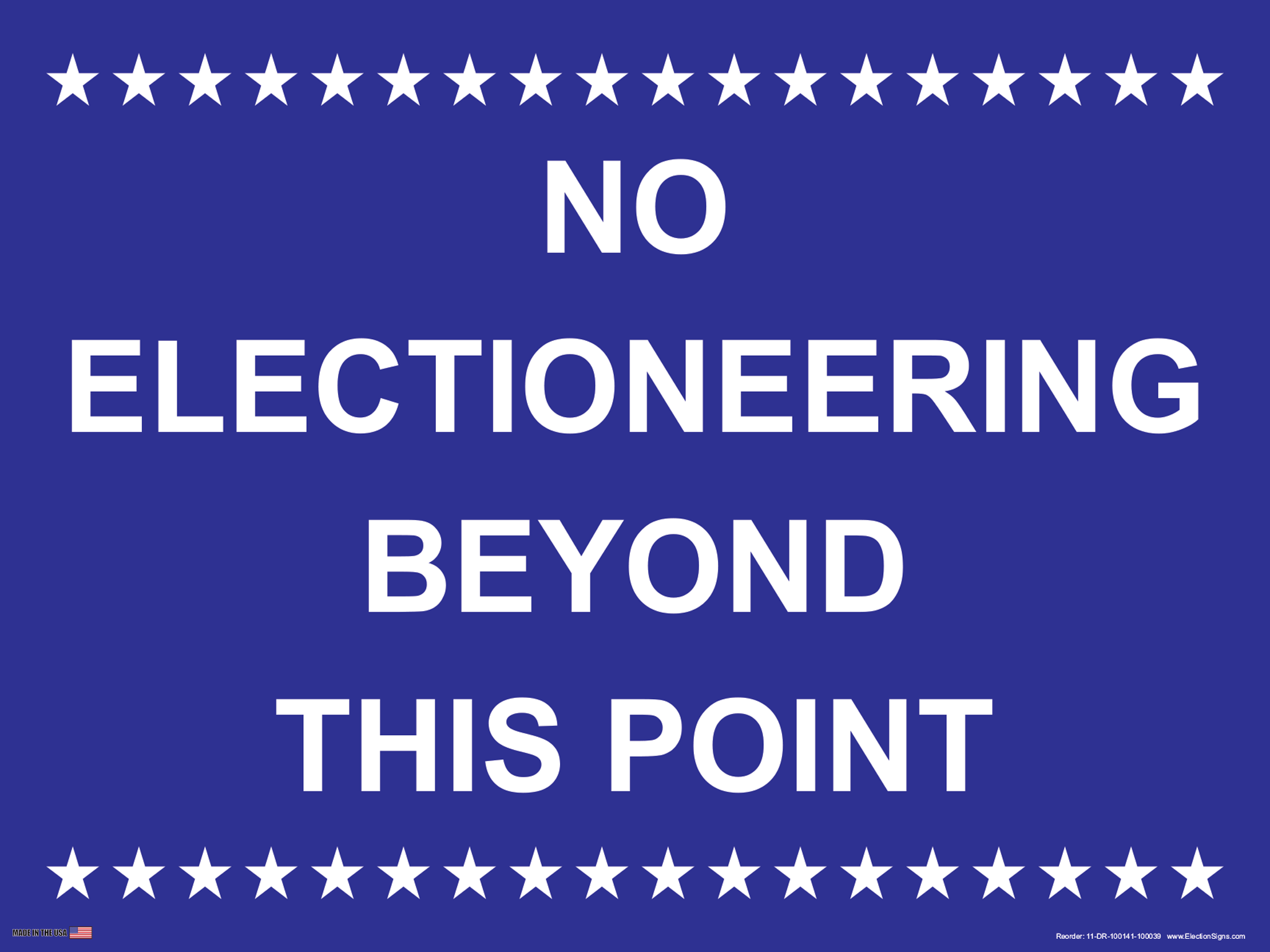 Polling Place Sign on Sign Design White Stars Top and Bottom Blue Background