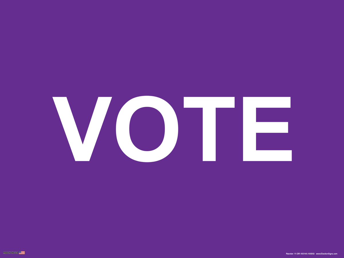 Polling Place Sign on Sign Design Purple Background