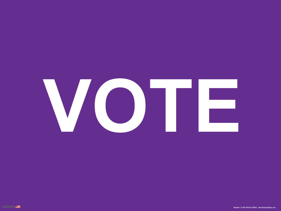 Polling Place Sign on Sign Design Purple Background