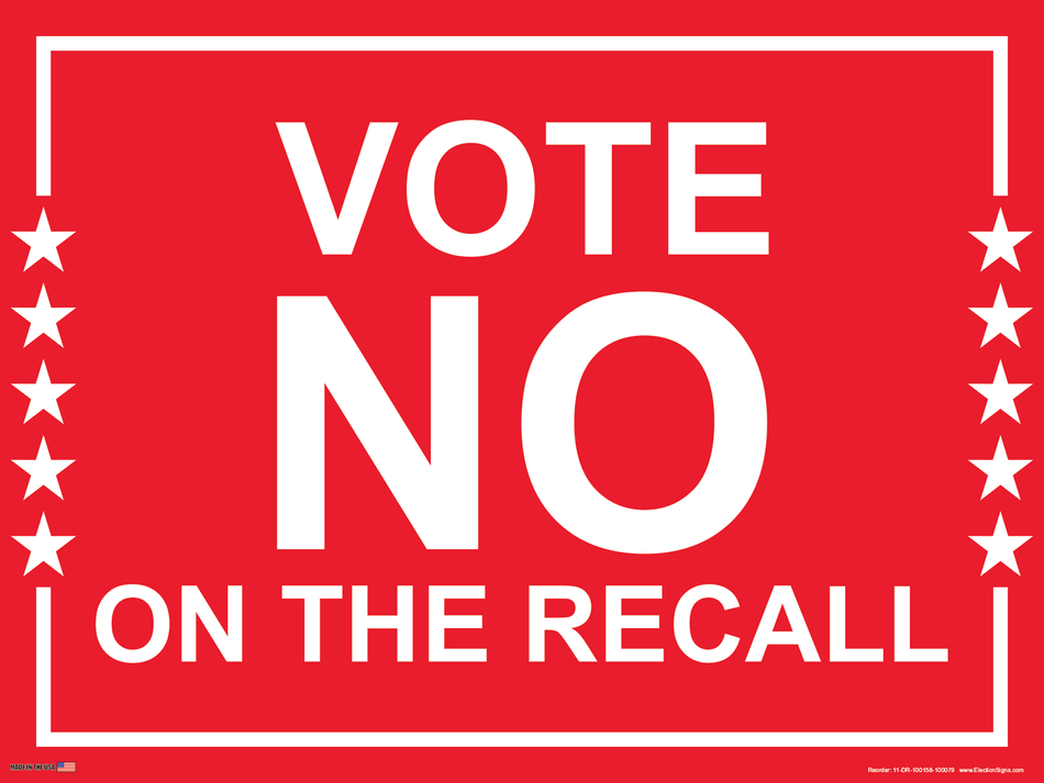 Vote No Sign on Sign Design White Border with Stars on Red Background