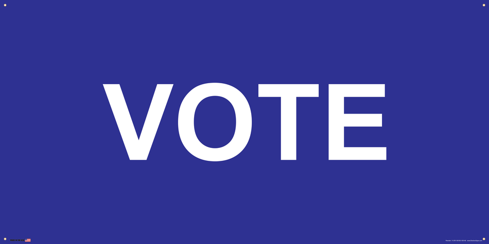 Polling Place Banner on Banner Design Blue Background