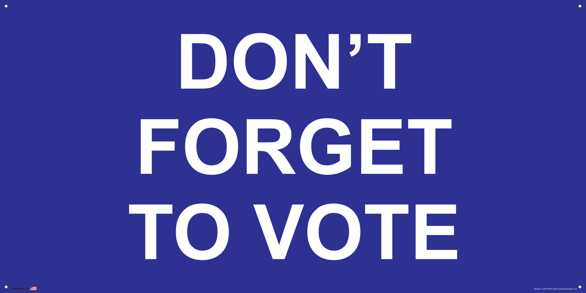 Polling Place Banner on Banner Design Blue Background