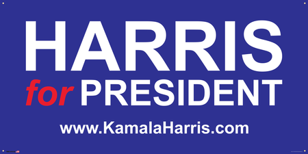 Support Kamala Harris Election Banner on Banner Design Blue Background