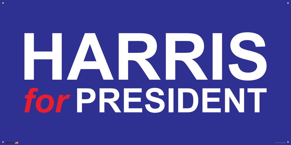 Support Kamala Harris Election Banner on Banner Design Blue Background