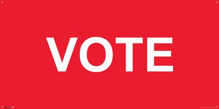 Polling Place Banner on Banner Design Red Background