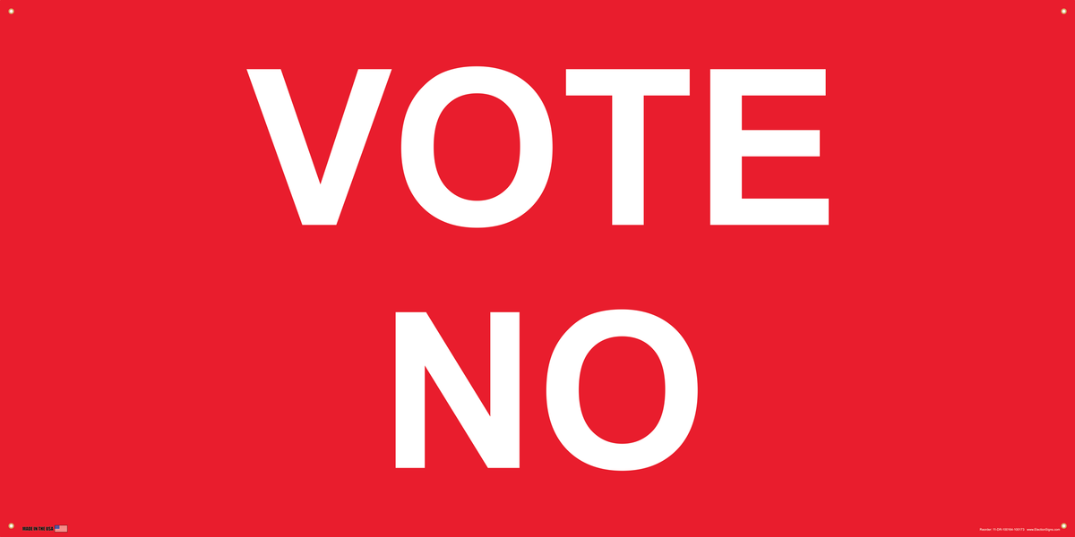 Vote No Banner on Banner Design Red Background