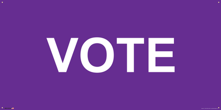 Polling Place Banner on Banner Design Purple Background