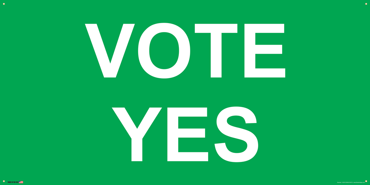 Vote Yes Banner on Banner Design Green Background