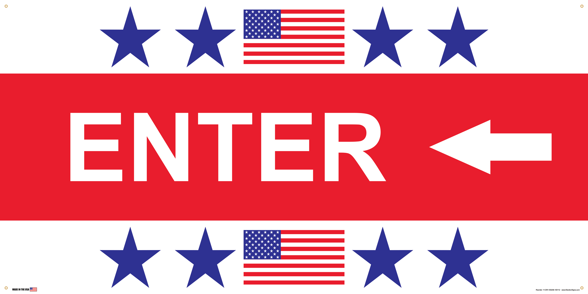 Polling Place Banner on Banner Design Star Star Flag Star Star Top Bottom Red Box Center White Background