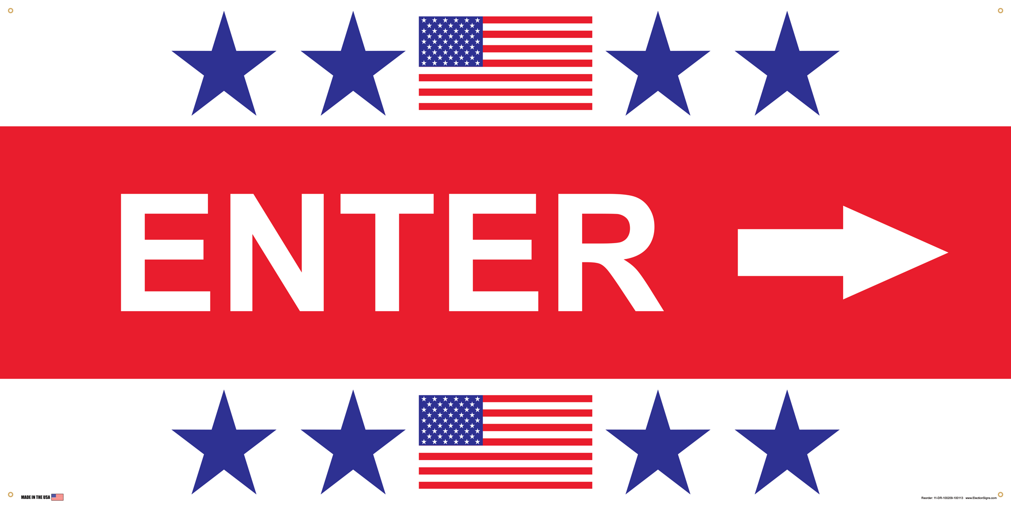 Polling Place Banner on Banner Design Star Star Flag Star Star Top Bottom Red Box Center White Background