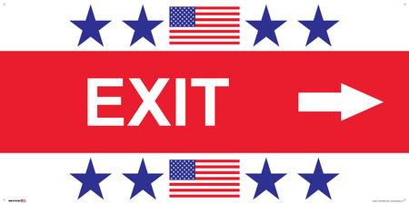 Polling Place Banner on Banner Design Star Star Flag Star Star Top Bottom Red Box Center White Background