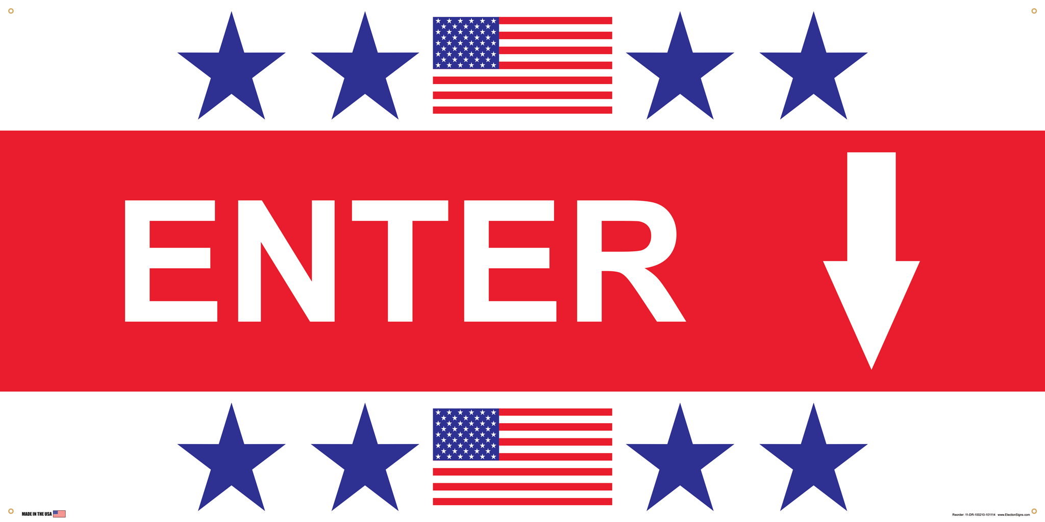 Polling Place Banner on Banner Design Star Star Flag Star Star Top Bottom Red Box Center White Background