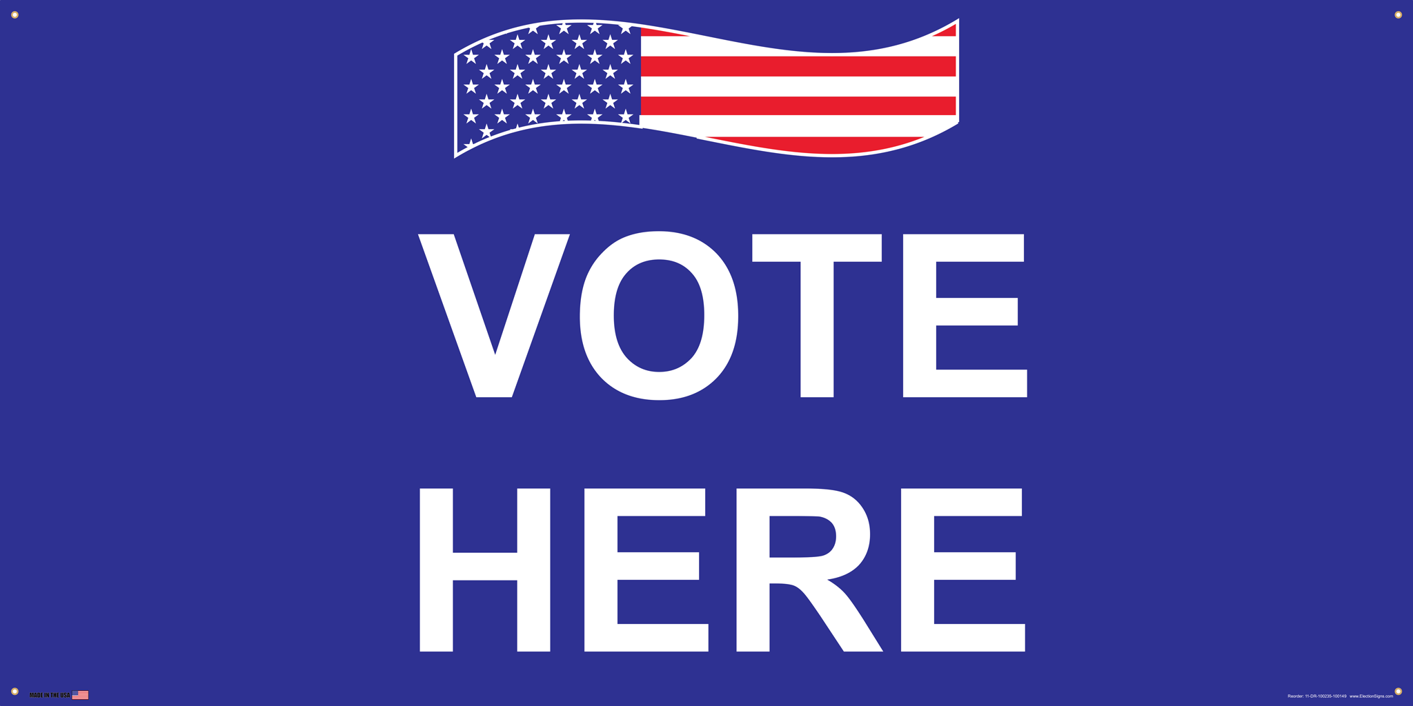 Polling Place Banner on Banner Design Wavy Flag Top Blue Background