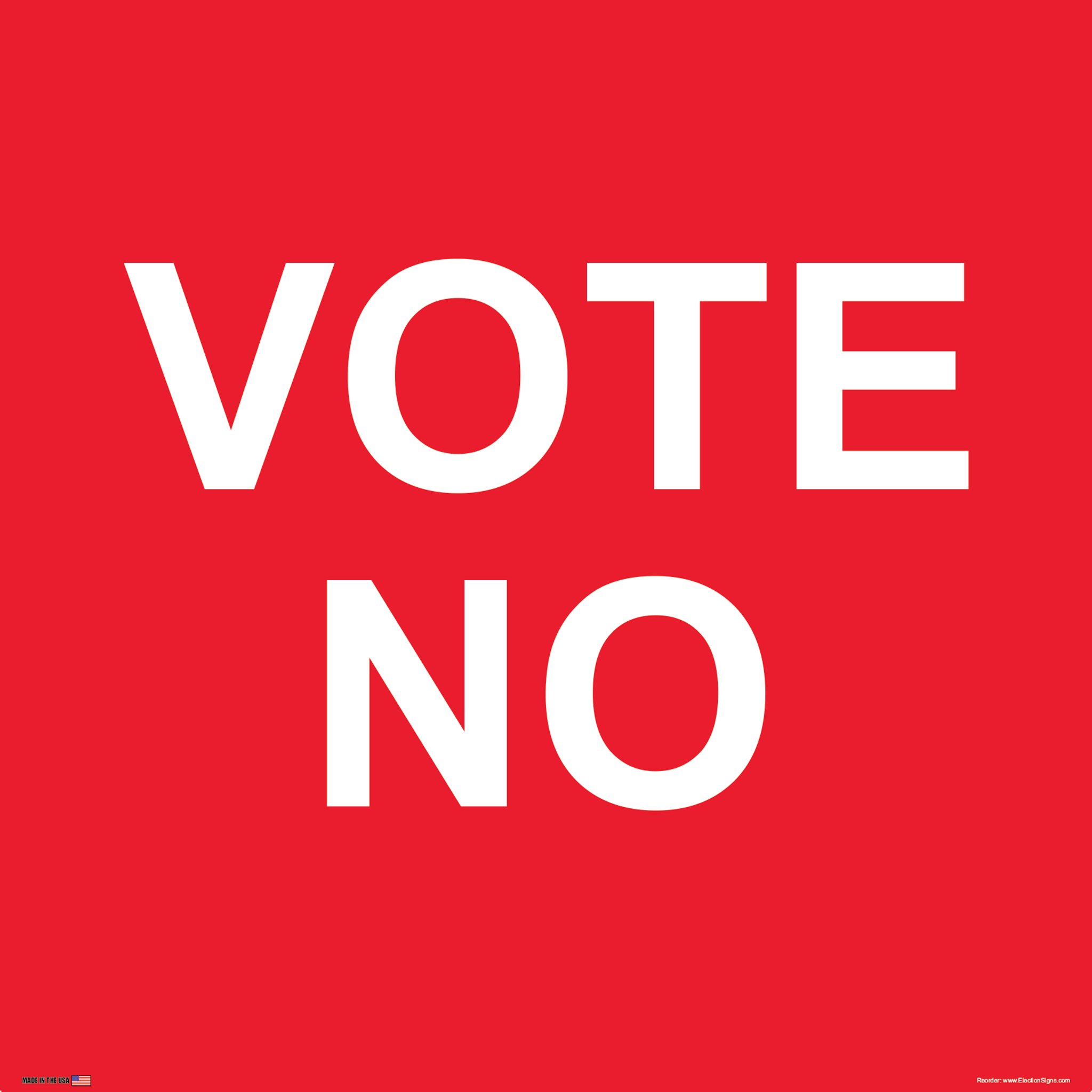 Vote No Sign on Sign Design 5 Red Apples Bottom White Background