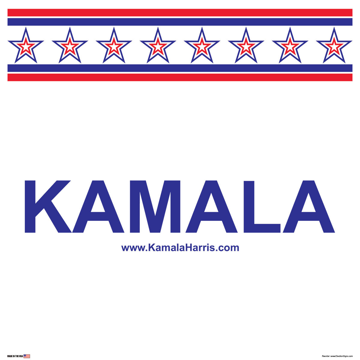 Election Sign on Sign Design Star Star Flag Star Star Top Bottom Red Box Center White Background