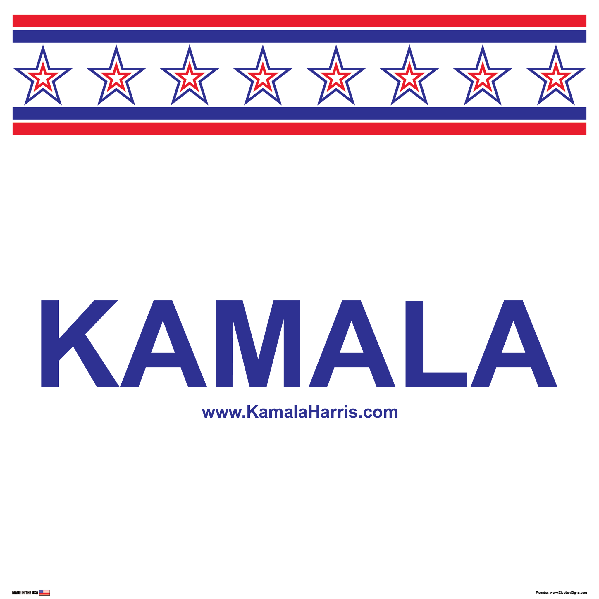 Election Sign on Sign Design Star Star Flag Star Star Top Bottom Red Box Center White Background