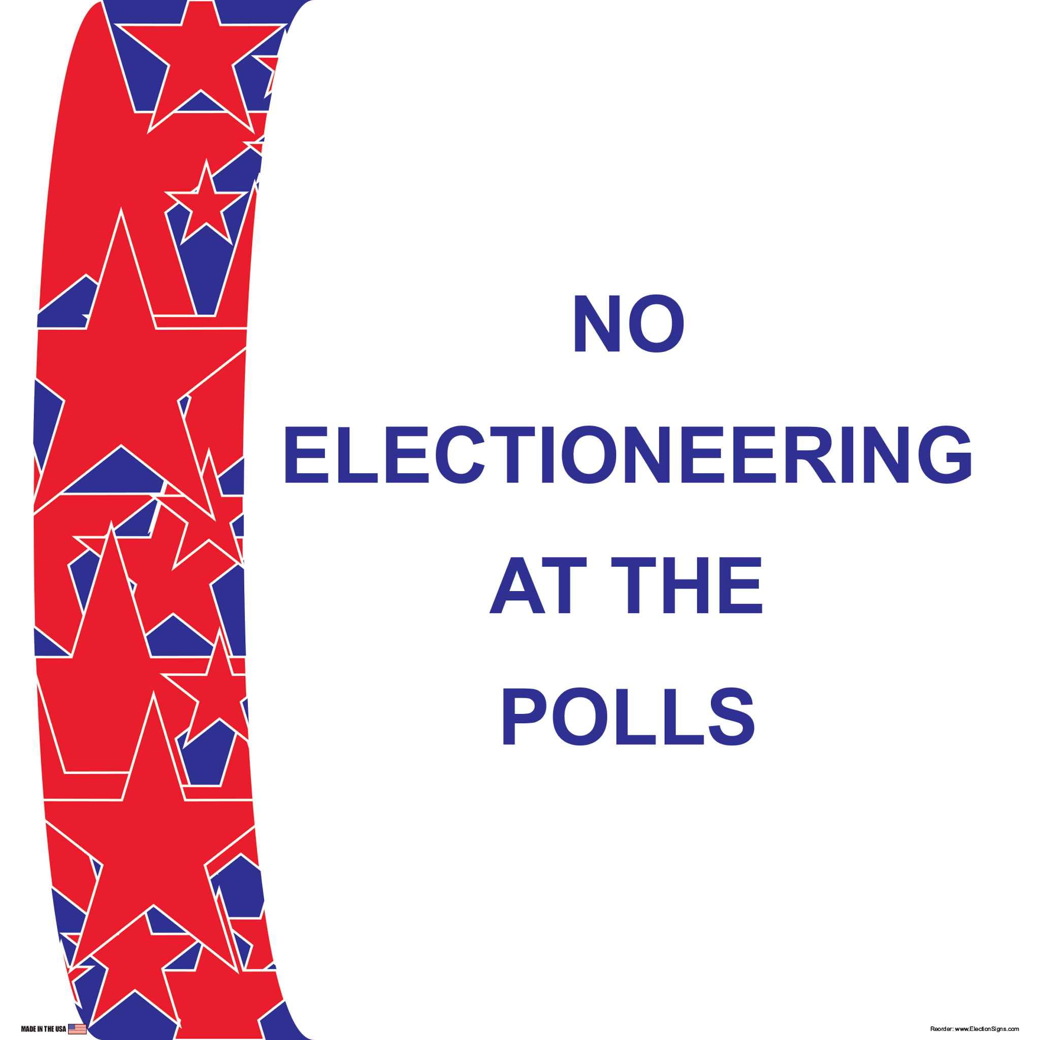 Polling Place Sign on Sign Design White Stars Top and Bottom Red Background