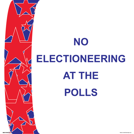 Polling Place Sign on Sign Design White Stars Top and Bottom Red Background