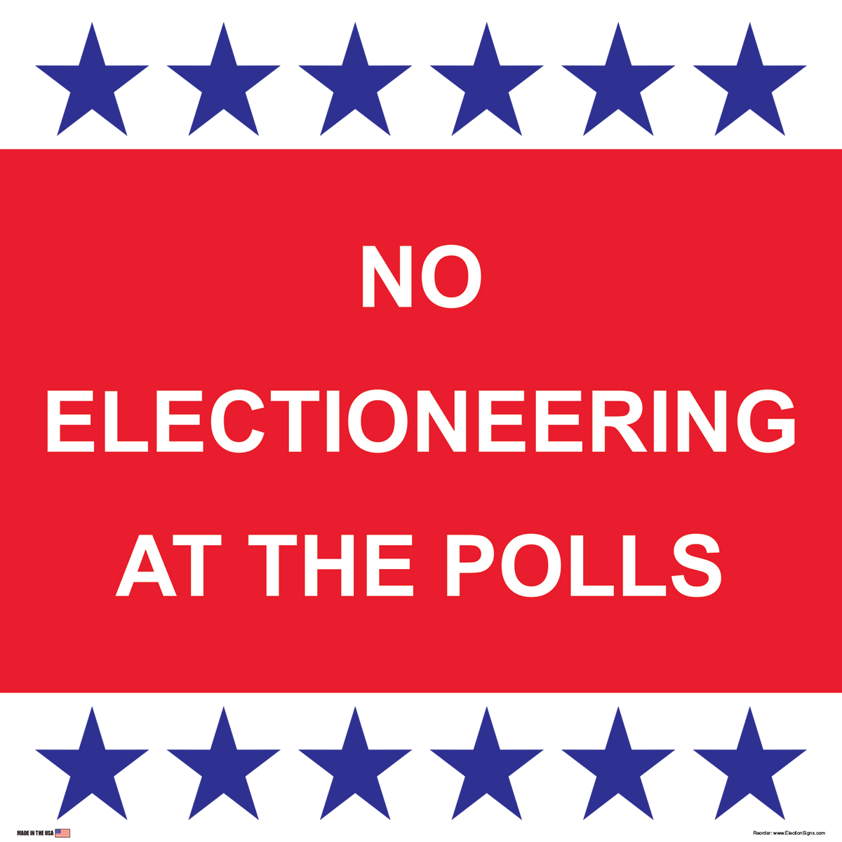 Polling Place Sign on Sign Design Multiple Double Stars and Stripes White Background