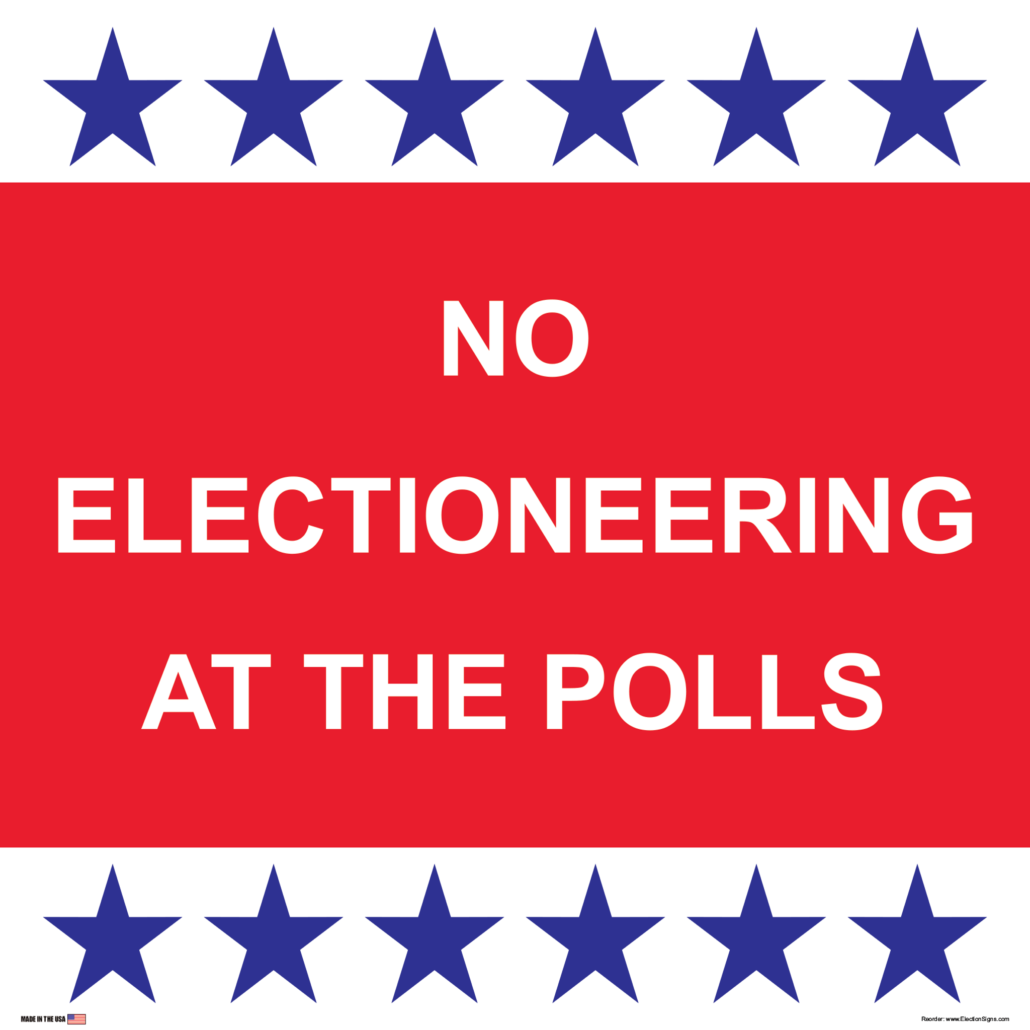 Polling Place Sign on Sign Design Multiple Double Stars and Stripes White Background