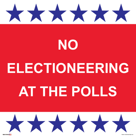 Polling Place Sign on Sign Design Multiple Double Stars and Stripes White Background