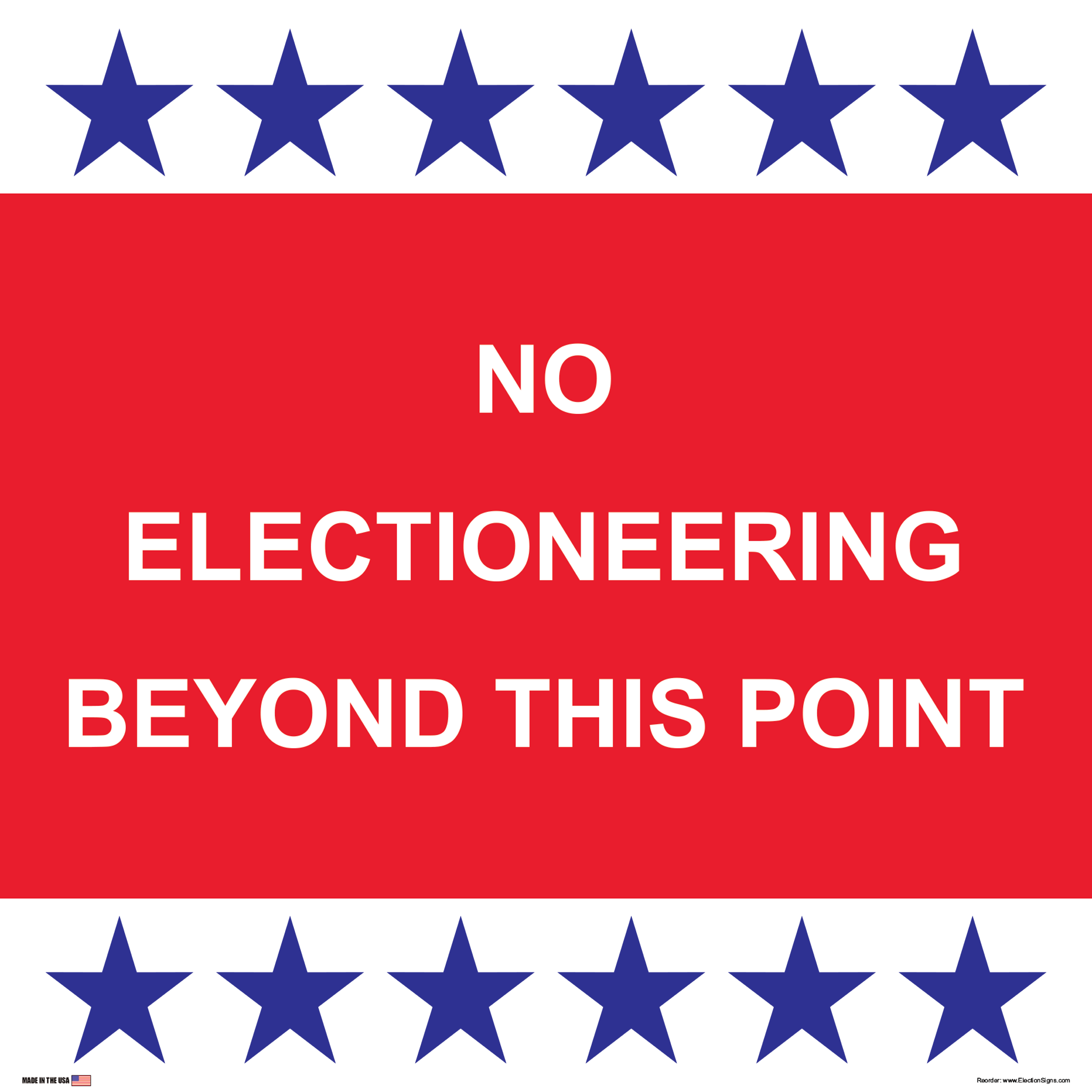 Polling Place Sign on Sign Design Red Stars on Blue and White Background