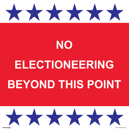 Polling Place Sign on Sign Design Red Stars on Blue and White Background