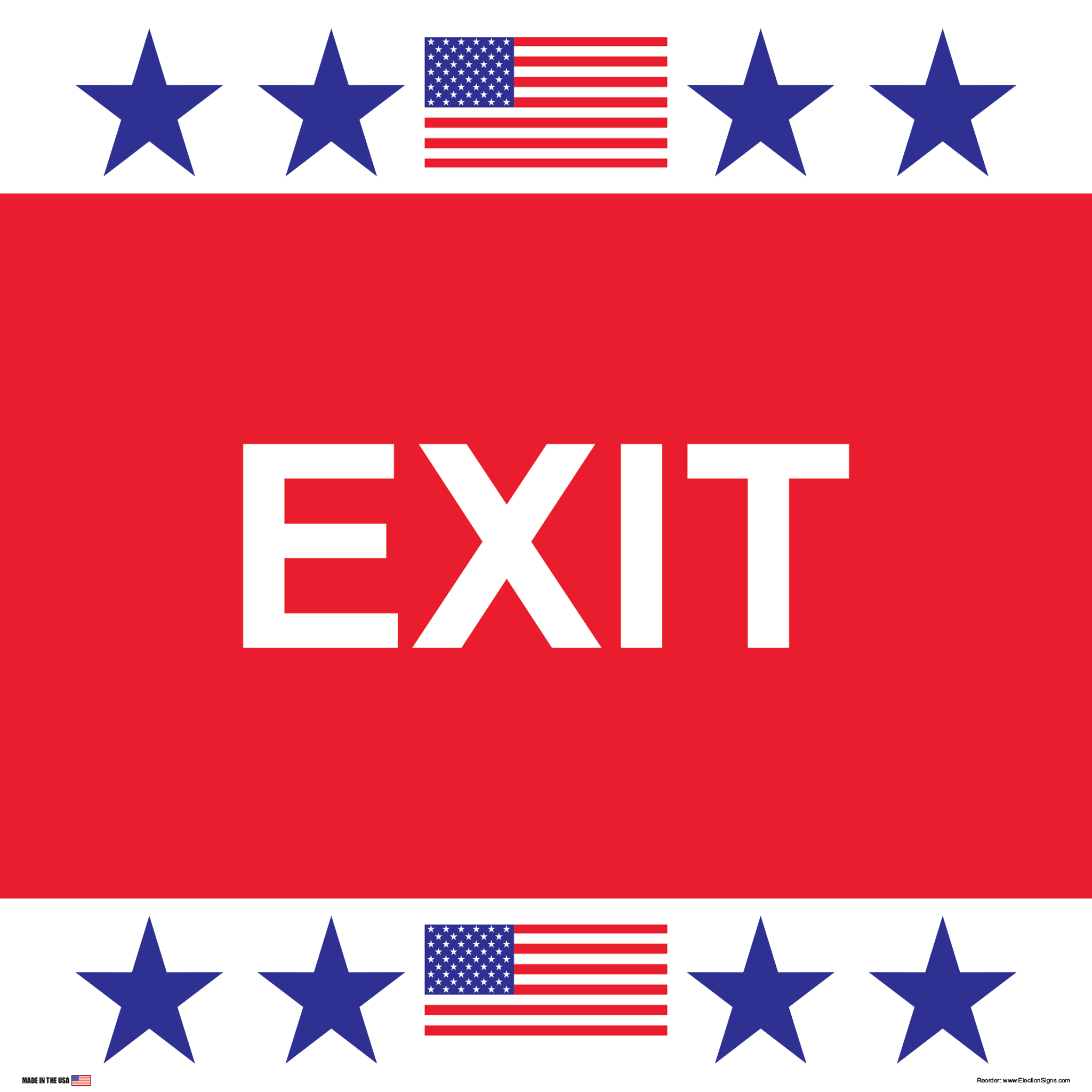 Polling Place Sign on Sign Design Double Star Red Corners White Background