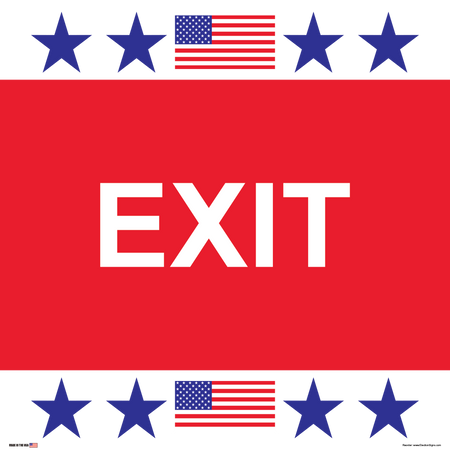 Polling Place Sign on Sign Design Double Star Red Corners White Background