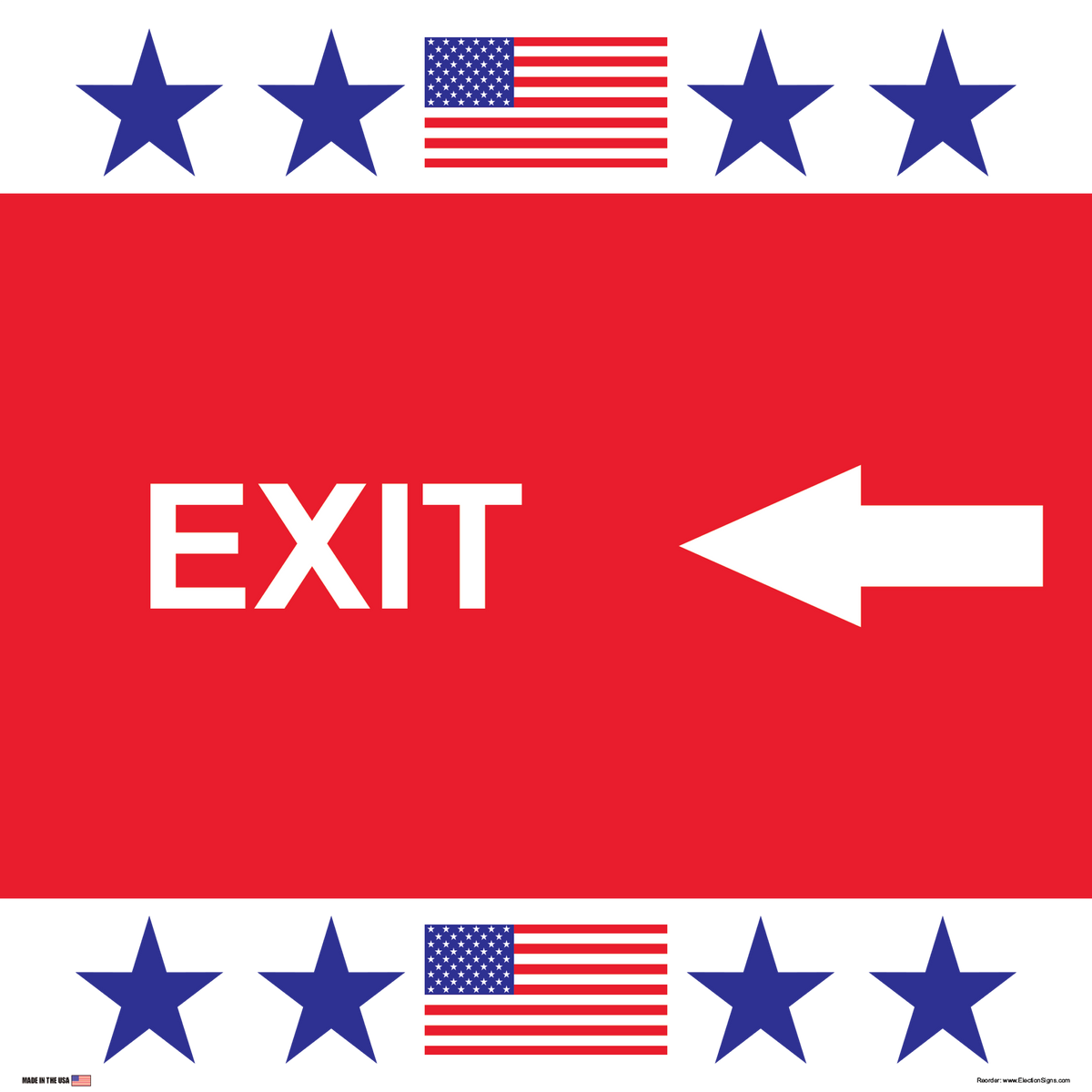 Polling Place Sign on Sign Design Flag 3/4 Bottom White Background