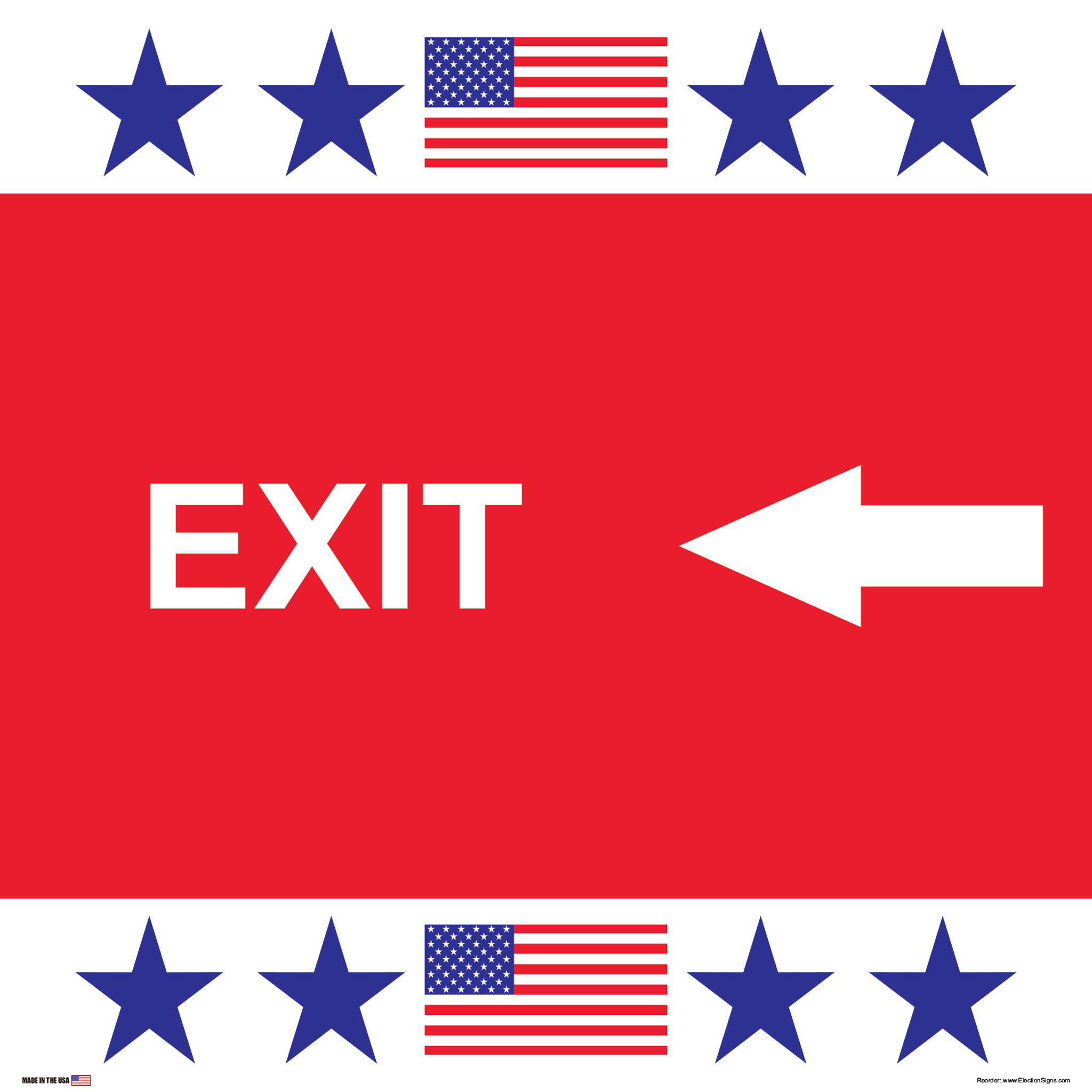 Polling Place Sign on Sign Design Flag 3/4 Bottom White Background