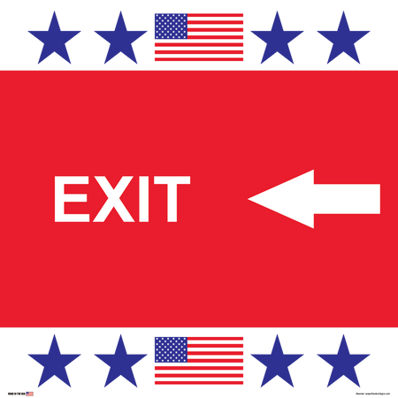 Polling Place Sign on Sign Design Flag 3/4 Bottom White Background