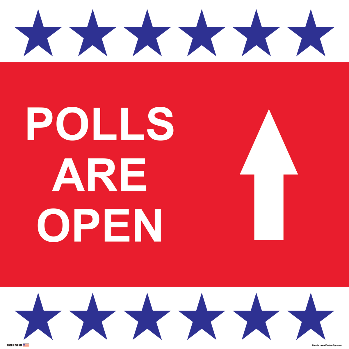 Polling Place Sign on Sign Design BRBRB Stripes Left White Background