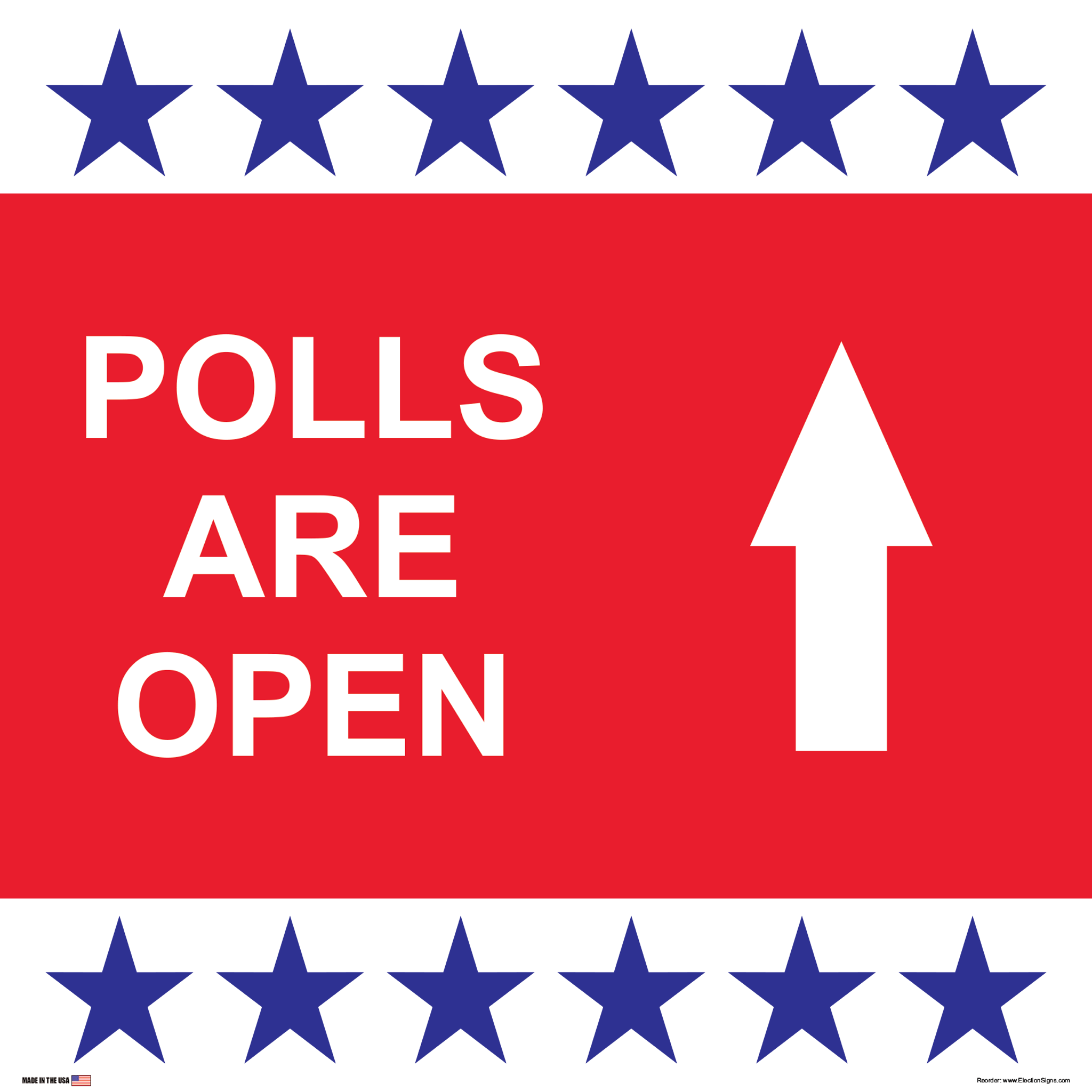 Polling Place Sign on Sign Design BRBRB Stripes Left White Background