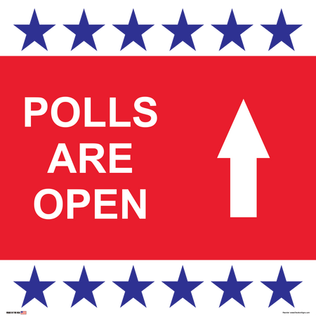 Polling Place Sign on Sign Design BRBRB Stripes Left White Background