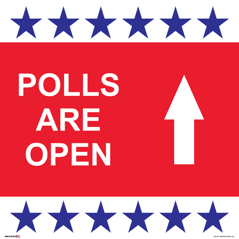 Polling Place Sign on Sign Design BRBRB Stripes Left White Background