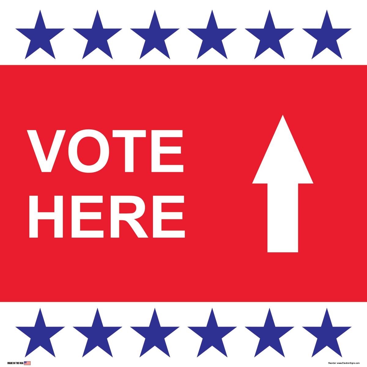 Polling Place Sign on Sign Design BRBRB Stripes Left White Background