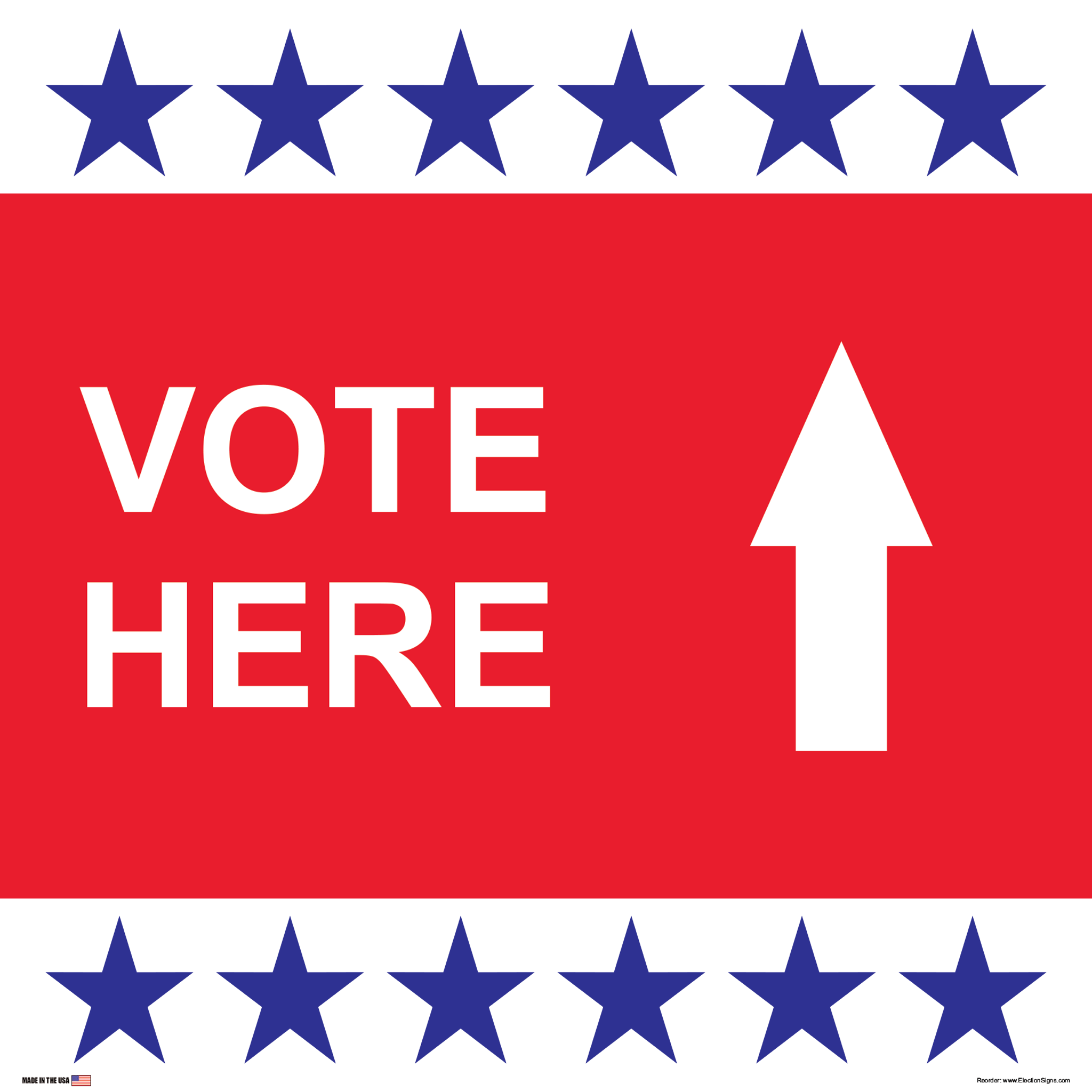 Polling Place Sign on Sign Design BRBRB Stripes Left White Background