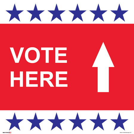 Polling Place Sign on Sign Design BRBRB Stripes Left White Background