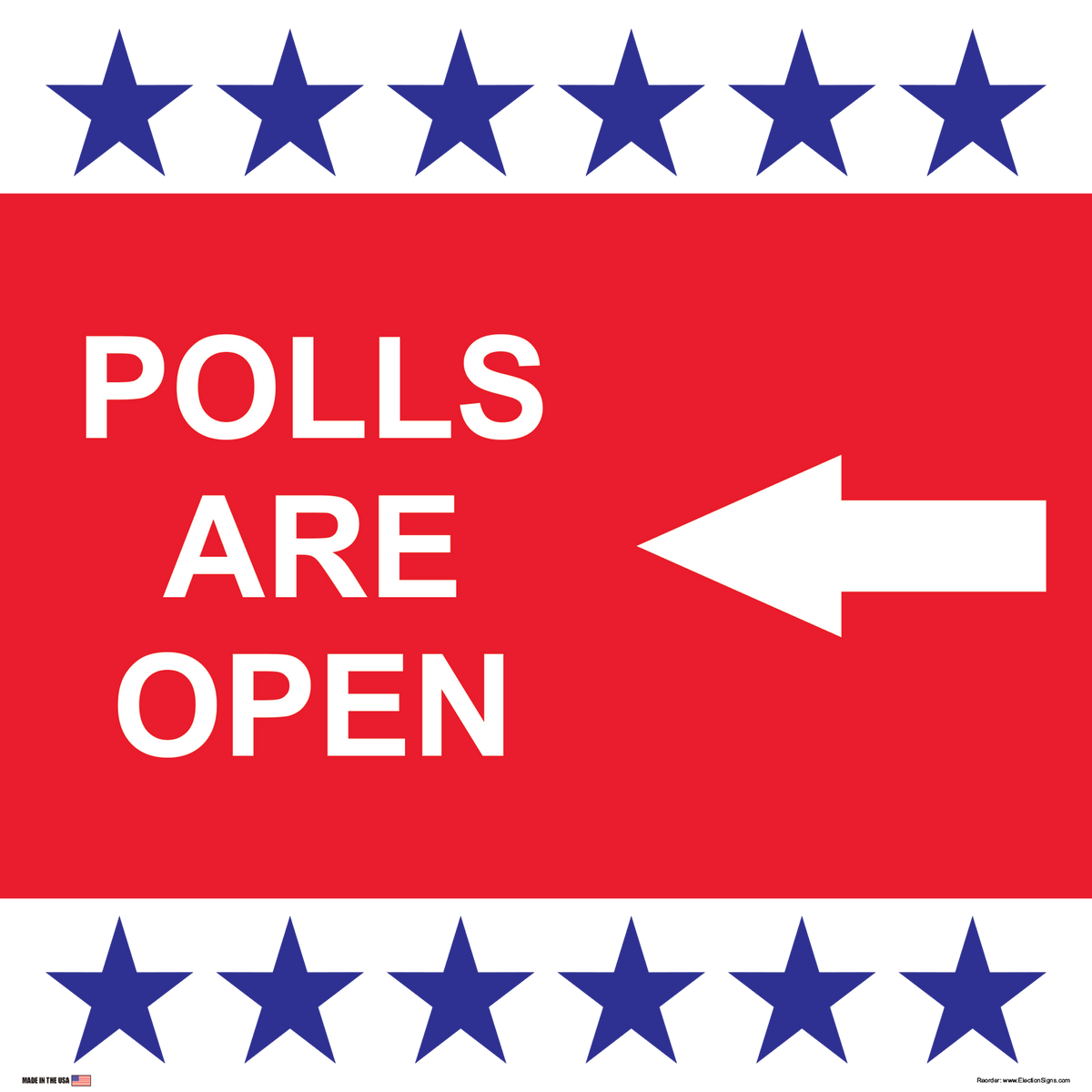 Polling Place Sign on Sign Design BRBRB Stripes Left White Background