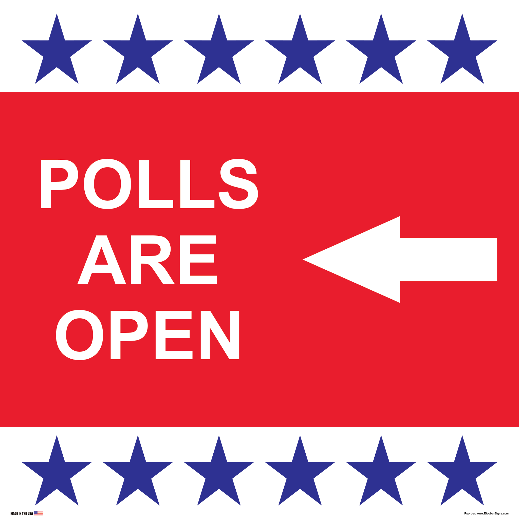 Polling Place Sign on Sign Design BRBRB Stripes Left White Background