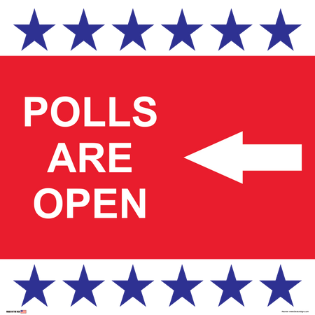 Polling Place Sign on Sign Design BRBRB Stripes Left White Background