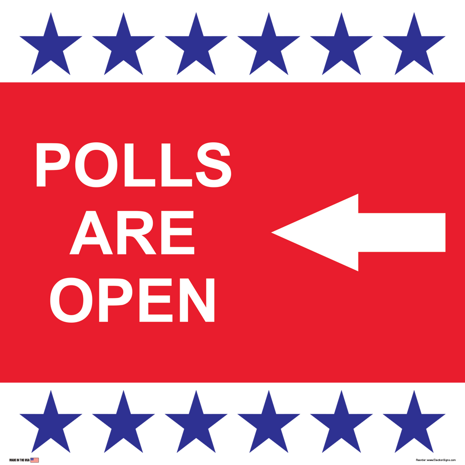 Polling Place Sign on Sign Design BRBRB Stripes Left White Background