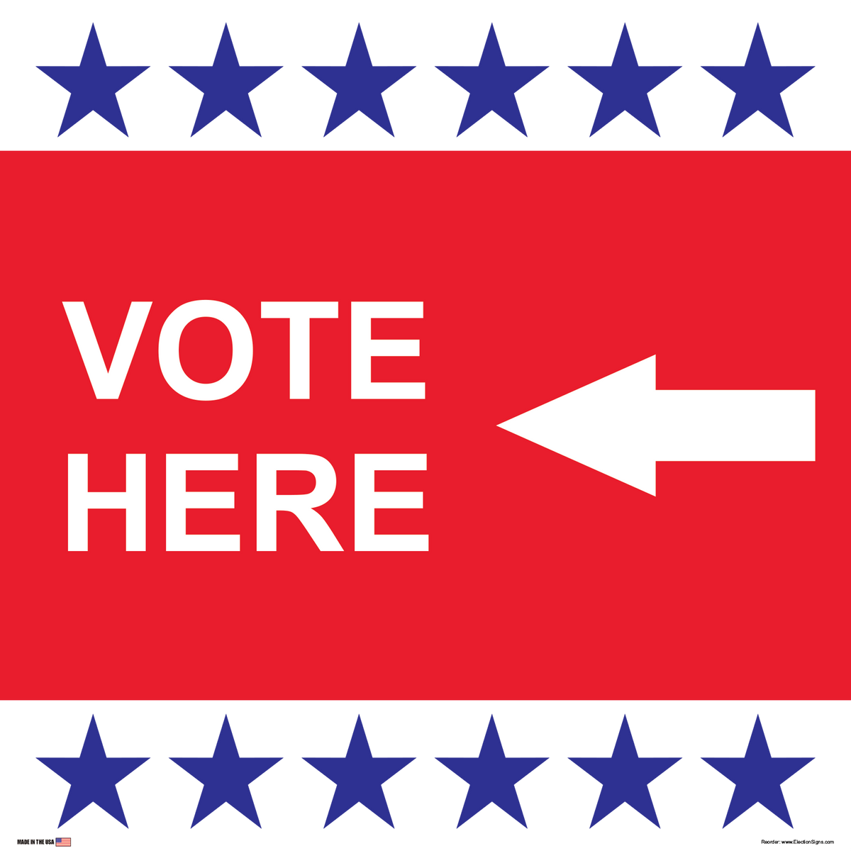 Polling Place Sign on Sign Design BRBRB Stripes Left White Background