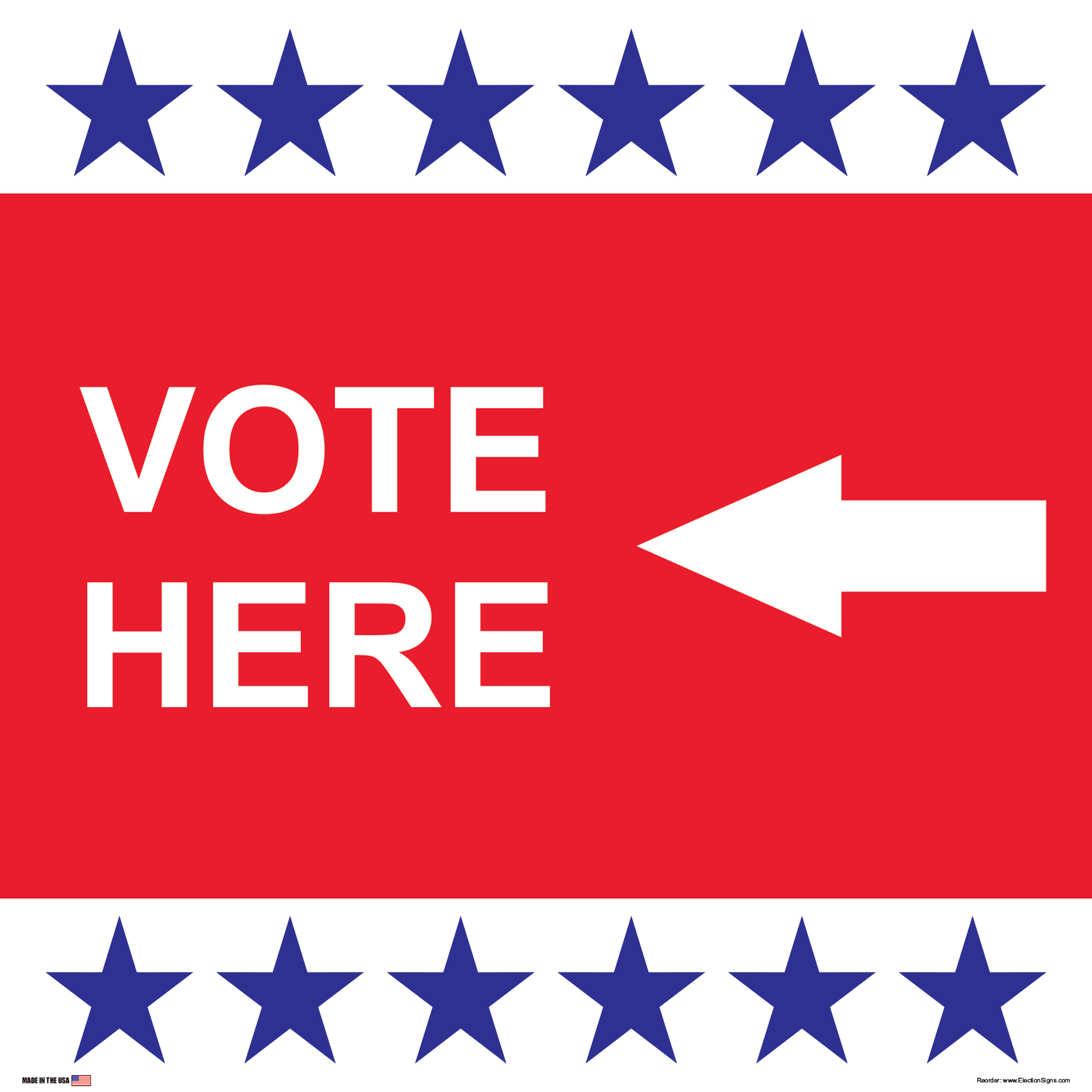 Polling Place Sign on Sign Design BRBRB Stripes Left White Background