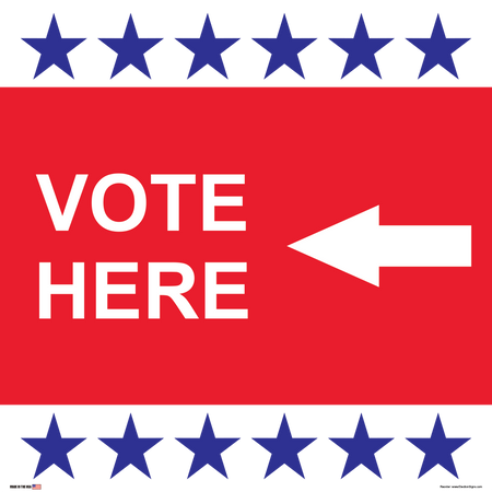 Polling Place Sign on Sign Design BRBRB Stripes Left White Background